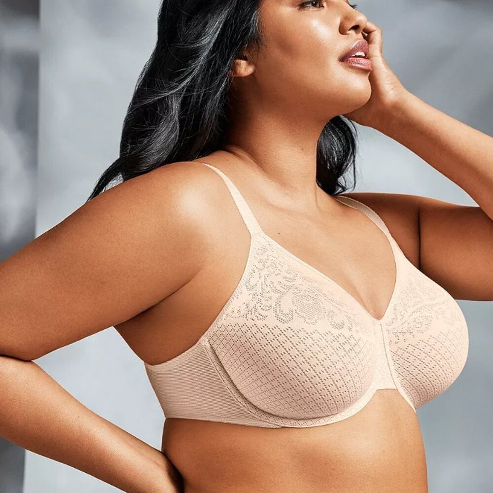 NWT Wacoal Visual Effects Unlined Underwire Minimizer Bra Nude 40D - Picture 4 of 4